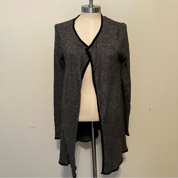 Eileen Fisher Sweaters - Eileen Fisher Long Cardigan Wool Linen Blend Open Front Petite Small Lagenlook